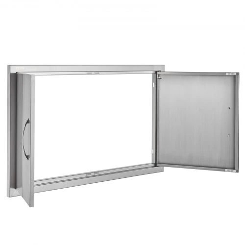 VEVOR BBQ prieigos durelės, 915x533 mm, dvigubos lauko virtuvės durelės iš nerūdijančio plieno