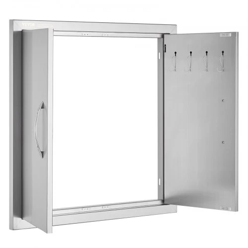 Koduva VEVOR BBQ prieigos durys, 610x610 mm dvigubos lauko virtuvės durys, nerūdijančio plieno įleidžiamos durys