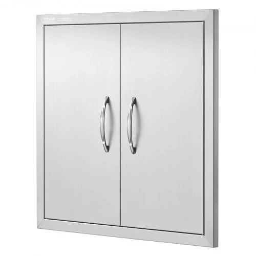 Koduva VEVOR BBQ prieigos durys, 610x610 mm dvigubos lauko virtuvės durys, nerūdijančio plieno įleidžiamos durys