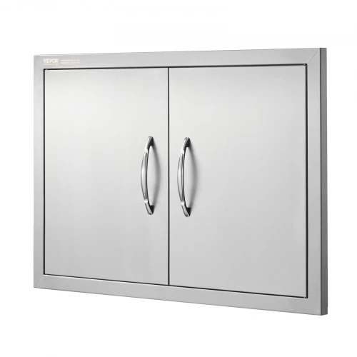 VEVOR BBQ prieigos durys, 711 x 482 mm, dvigubos lauko virtuvės durys, nerūdijančio plieno, įleistinis montavimas