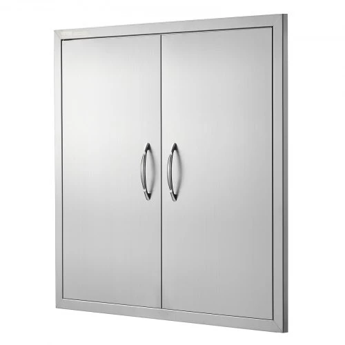Koduva VEVOR BBQ prieigos durys, 790 x 790 mm, dvigubos, nerūdijančio plieno