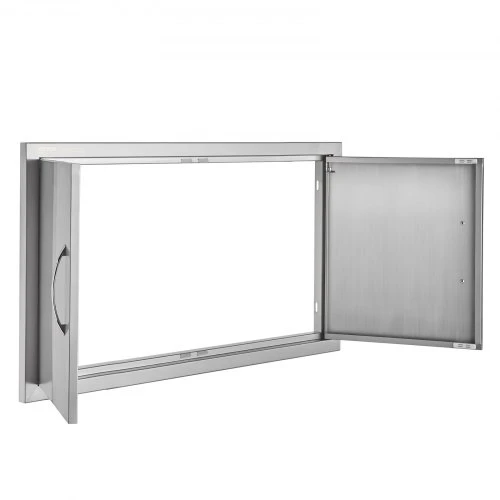 Koduva VEVOR BBQ prieigos durys, 863 x 482 mm, dvigubos lauko virtuvės durys, nerūdijančio plieno, įleidžiamos