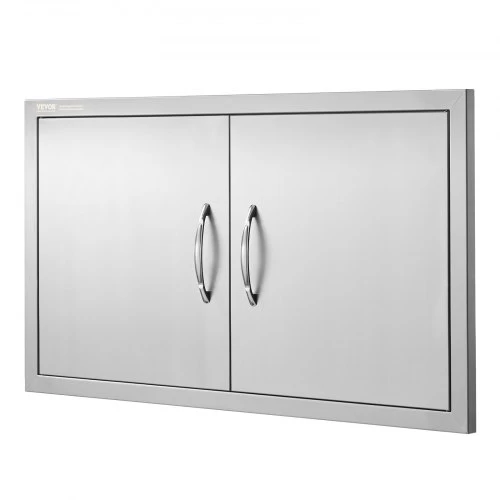 Koduva VEVOR BBQ prieigos durys, 863 x 482 mm, dvigubos lauko virtuvės durys, nerūdijančio plieno, įleidžiamos