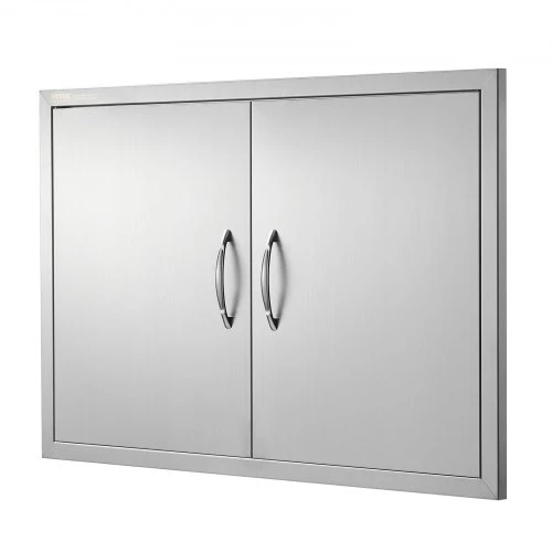 VEVOR BBQ prieigos durys, 889x610 mm dvigubos lauko virtuvės durys, nerūdijančio plieno įleistinės