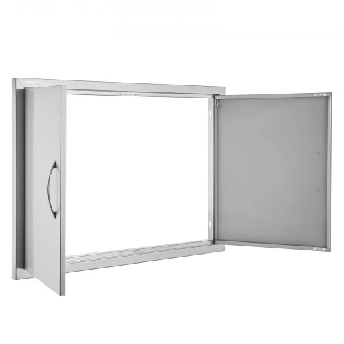 VEVOR BBQ prieigos durys, 889x610 mm dvigubos lauko virtuvės durys, nerūdijančio plieno įleistinės