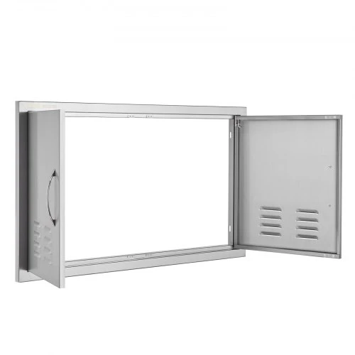 Koduva VEVOR BBQ prieigos durys, 914x534 mm dvigubos lauko virtuvės durys iš nerūdijančio plieno