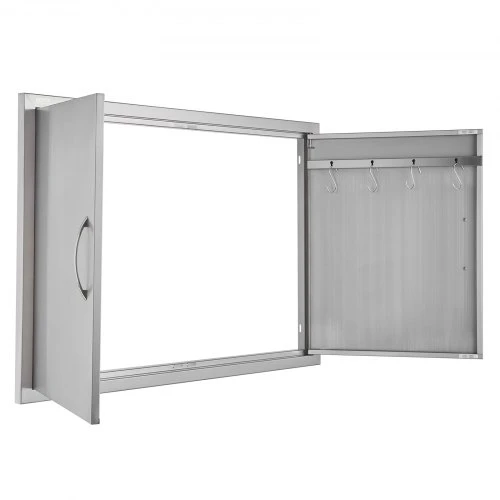 Koduva VEVOR BBQ prieigos durys, 990x660 mm dvigubos lauko virtuvės durys, nerūdijančio plieno įleidžiamos durys