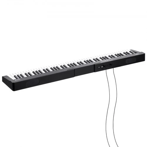 VEVOR BD-881D pusiau pasvertas skaitmeninis pianinas, 88 klavišai, juodas