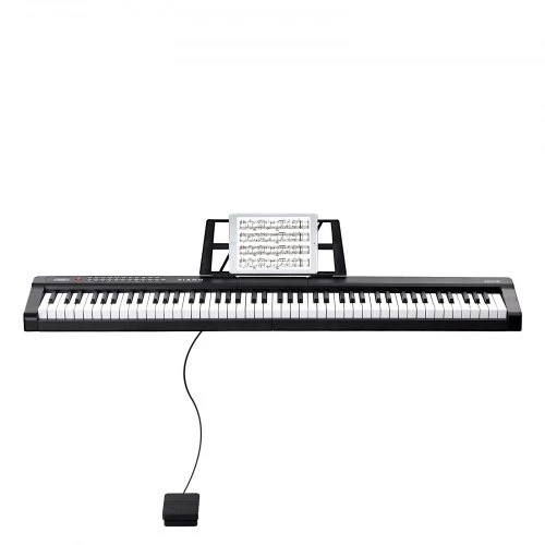 VEVOR BD-881D pusiau pasvertas skaitmeninis pianinas, 88 klavišai, juodas