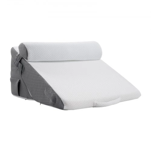 Koduva VEVOR bed wedge pagalvė miegui, 3 dalių ortopedinis rinkinys, balta/pilka