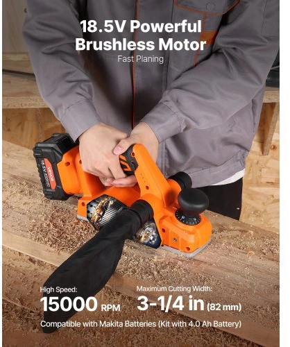 Koduva VEVOR belaidis rankinis oblius, 82 mm, 15000 aps./min, 18 V, 4 Ah, bešepetėlinis