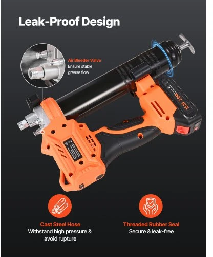 VEVOR Belaidis tepalo pistoletas, 8000 PSI, 20 V, su 2,0 Ah baterija, LED šviesa, 35,4 col. žarna ir dėklu