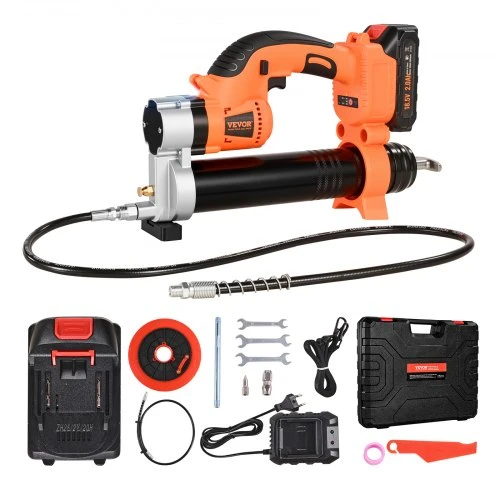 VEVOR Belaidis tepimo pistoletas, 8000 PSI, 20 V, su 2,0 Ah baterija, LED šviesa, 30 colių žarna ir dėklu