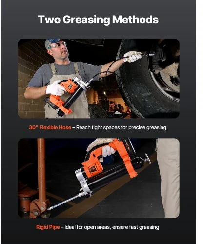 VEVOR Belaidis tepimo pistoletas, 8000 PSI, 20 V, su 2,0 Ah baterija, LED šviesa, 30 colių žarna ir dėklu