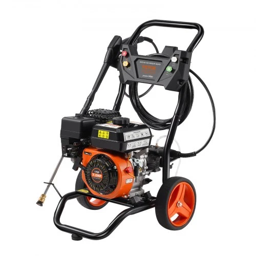 VEVOR Benzininis aukšto slėgio plovimo įrenginys, 3400 PSI, 2,6 GPM, su aliuminio siurbliu, 5 purkštukų rinkiniu