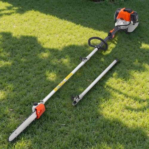 Grandininis pjūklas VEVOR Benzininis sodo pjūklas ant stulpo, 52 cc, 35,6 cm juosta, išskleidžiamas 2,2–2,94 m