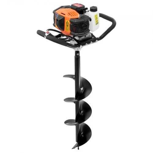 Koduva VEVOR benzininis žemės grąžtas D43-F, 1250 W, oranžinis juodas