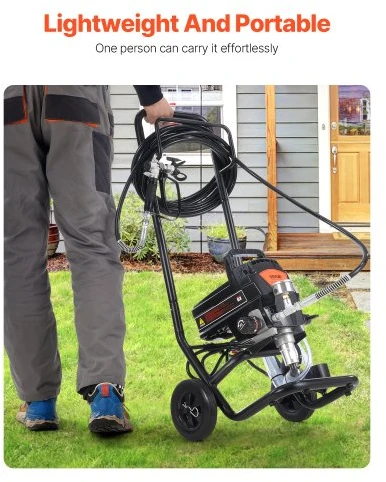 Koduva VEVOR beorio dažų purkštuvas RP8628 plus, 950 W, 3000 PSI, su vežimėliu