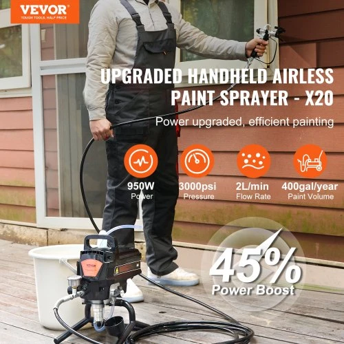 Koduva VEVOR beoris dažų purkštuvas RP8628, 950 W, 3000 psi