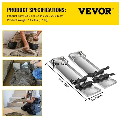VEVOR Betoniniai kelių lentos 30'' x 8'' slankiosios, 2 vnt., nerūdijančio plieno