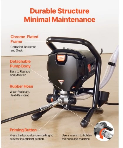 VEVOR Bevielis dažų purkštuvas, 750 W, 3000 PSI, RP8626