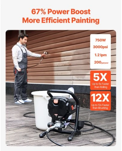 VEVOR Bevielis dažų purkštuvas, 750 W, 3000 PSI, RP8626