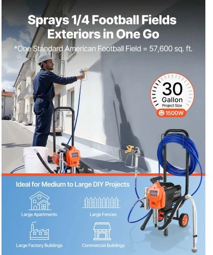 Koduva VEVOR bevielis dažų purkštuvas TA-5900, 1500 W, 3300 PSI