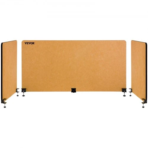 VEVOR Biuro stalo pertvara 60'' privatumo panelė, 3 panelių akustinė pertvara, geltona