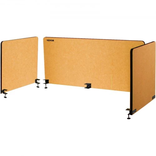 VEVOR Biuro stalo pertvara 60'' privatumo panelė, 3 panelių akustinė pertvara, geltona
