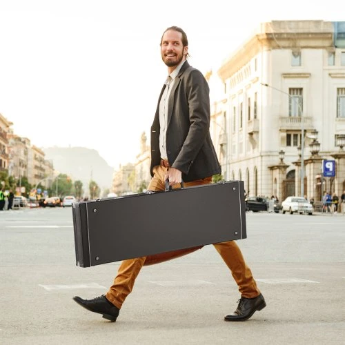 VEVOR Bosinės gitaros kietas dėklas 122 cm, su užraktu ir raktais