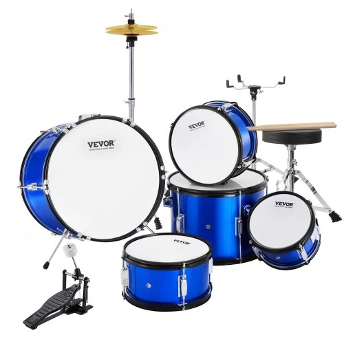 Koduva VEVOR būgnų komplektas vaikams, 5 dalių, 16 colių, mėlynas