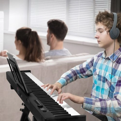 VEVOR BX-20 nešiojamas skaitmeninis pianinas, Bluetooth ir MIDI, juodas