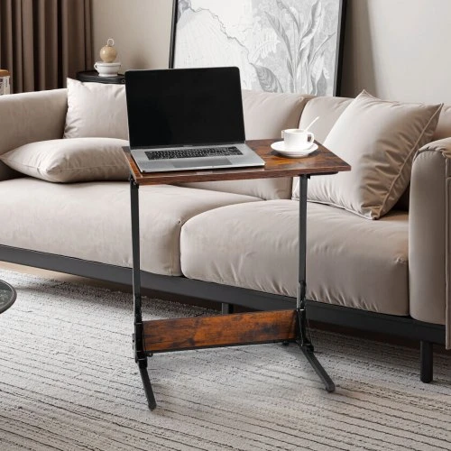 Koduva VEVOR C formos staliukas, sulankstomas, rudas, 600 x 370 x 700 mm