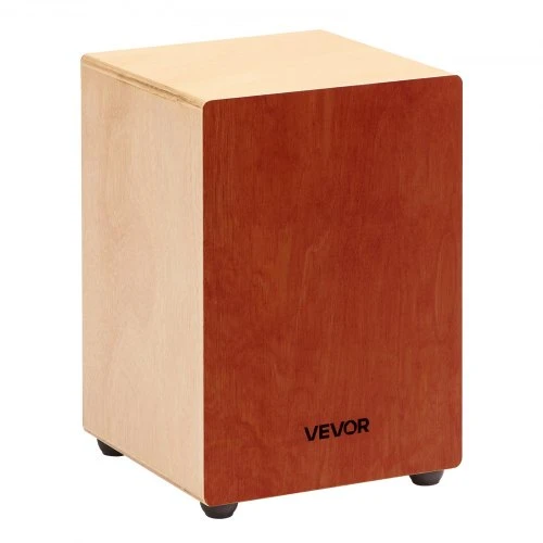 VEVOR Cajon būgnas G12-A1, natūralios medienos / raudonas, 305 x 305 x 430 mm