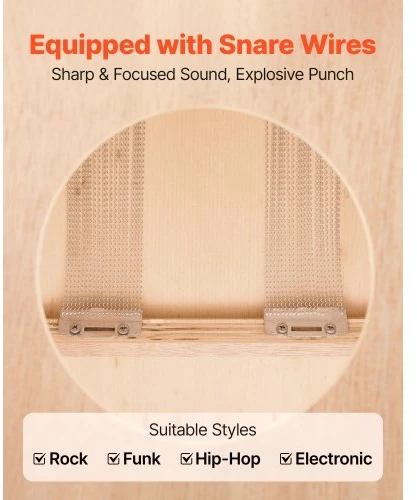 VEVOR Cajonas SN12-A1, natūralaus medžio, 305 x 305 x 430 mm