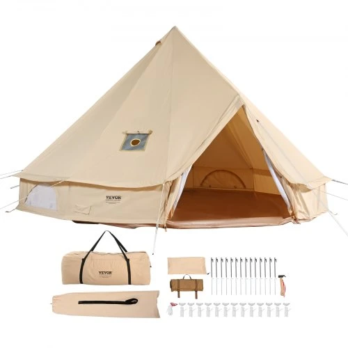 Koduva VEVOR canvas yurt tentas, 6 m, iki 10 žmonių, su krosnelės anga