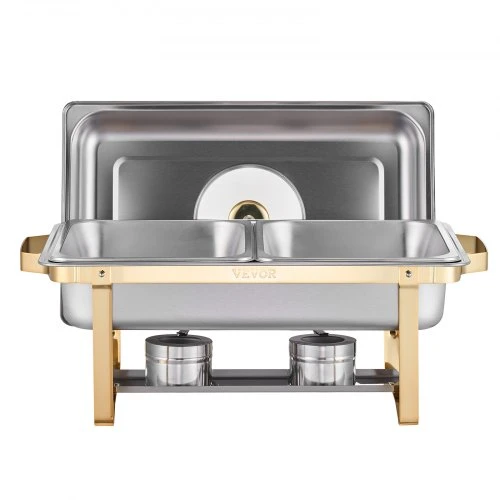 Koduva VEVOR chafingo indų bufeto rinkinys, 4 Qt, 2 vnt., nerūdijantis plienas, auksinės spalvos