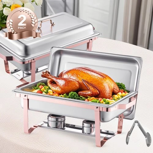 Koduva VEVOR chafingo indų rinkinys, 8 Qt, 2 vnt., nerūdijančio plieno, rožinio aukso