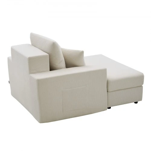 Sofa VEVOR Chaise lounge kėdė 111,5 cm, kreminė