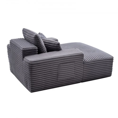 Sofa VEVOR Chaise lounge kėdė 1240 mm, pilka