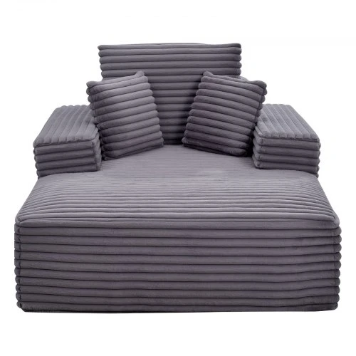 Sofa VEVOR Chaise lounge kėdė 8035, pilka, 1380 x 1500 x 700 mm