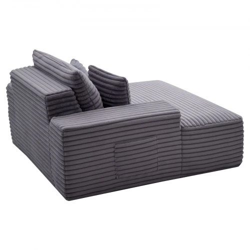 Sofa VEVOR Chaise lounge kėdė 8035, pilka, 1380 x 1500 x 700 mm