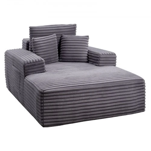Sofa VEVOR Chaise lounge kėdė 8035, pilka, 1380 x 1500 x 700 mm