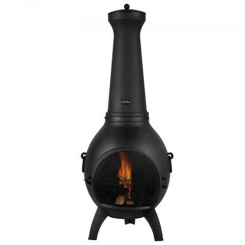 Koduva VEVOR chiminea, 22 col. lauko malkomis kūrenamas ugniakuras su kepsnine
