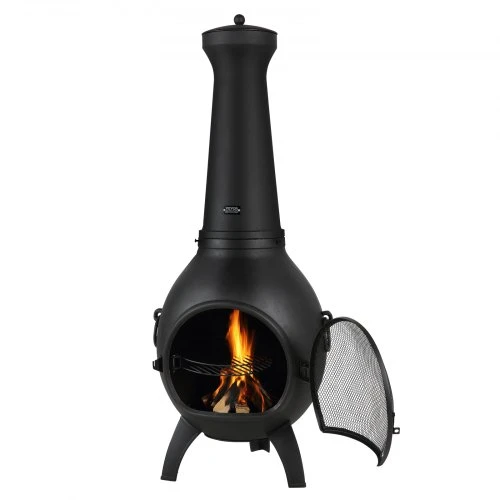 Koduva VEVOR chiminea, 22 col. lauko malkomis kūrenamas ugniakuras su kepsnine