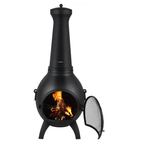 Koduva VEVOR chiminea, 22 col. lauko malkomis kūrenamas ugniakuras su kepsnine