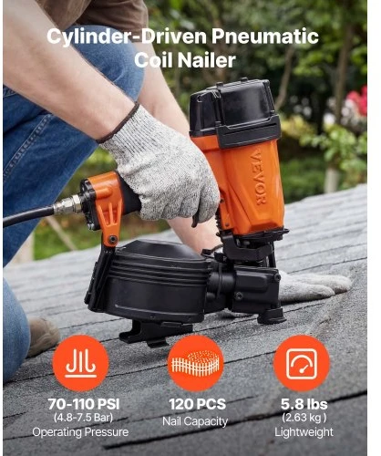 Koduva VEVOR CN45N pneumatinis stogo vinis 19–45 mm, 15°