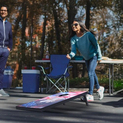 VEVOR Cornhole rinkinys, 3 x 2 pėdų, MDF, 8 maišeliai, nešiojimo dėklas