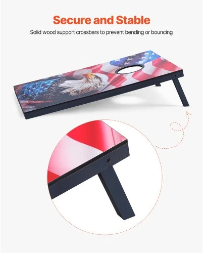 VEVOR Cornhole rinkinys, 3 x 2 pėdų, MDF, 8 maišeliai, nešiojimo dėklas