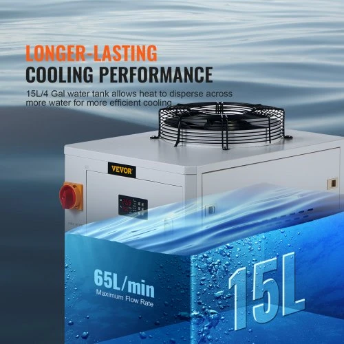 Koduva VEVOR CW6000 pramoninis vandens aušintuvas, 1500 W, 15 l, 65 l/min